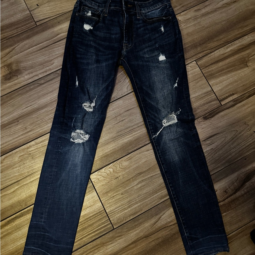 American Eagle Outfitters Blue Skinny Jeans Distressed